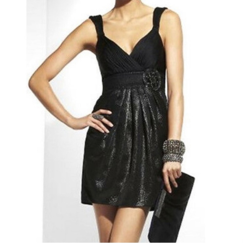 BCBGMaxAzria~NWOT~Womens Sleeveless Black Metallic Party/Cocktail Mini Dress~Sz0